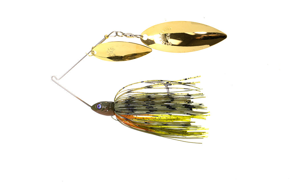 Purple Shad Spinnerbait - Smooth Nickel and Gold Willows